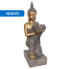 JUST HOME COLLECTION - Buda con portavela 46 cm, color gris
