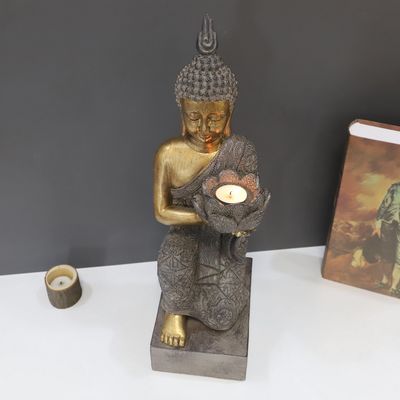 Imagen 2 del producto Buda con portavela Multicolor 46x14 cm