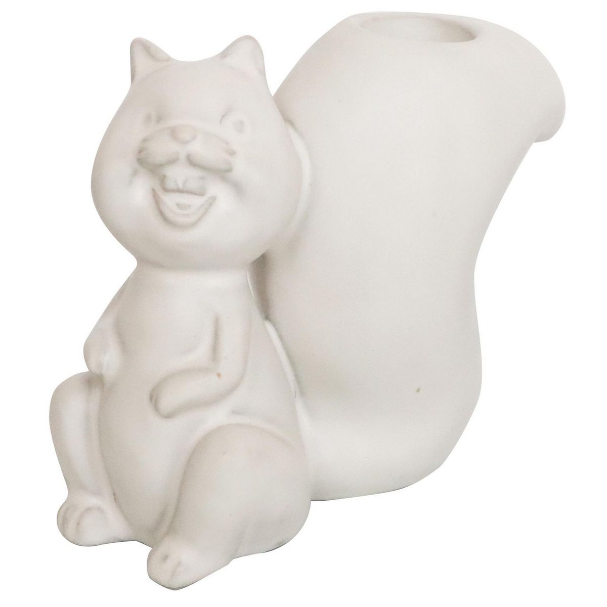 JUST HOME COLLECTION - Candelabro figura de ardilla 10,5 cm, color blanco