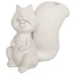 JUST HOME COLLECTION - Candelabro figura de ardilla 10,5 cm, color blanco