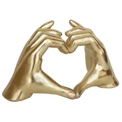 JUST HOME COLLECTION - Figura manos de corazón Dorado 12.5x9 cm