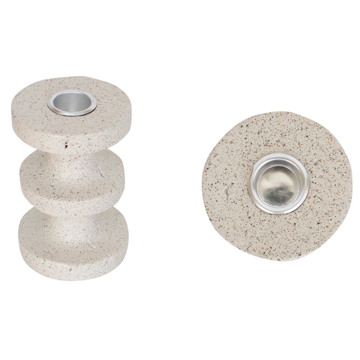 JUST HOME COLLECTION - Candelabro de ceramica 11 cm, color blanco