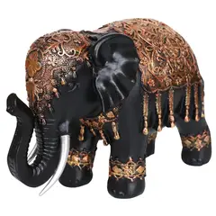 JUST HOME COLLECTION - Figura de Elefante 17 cm Negro/Dorado