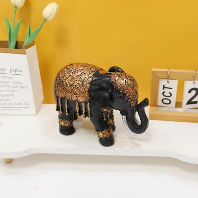 Imagen 2 del producto Figura de Elefante Negro Dorado 17x10 cm