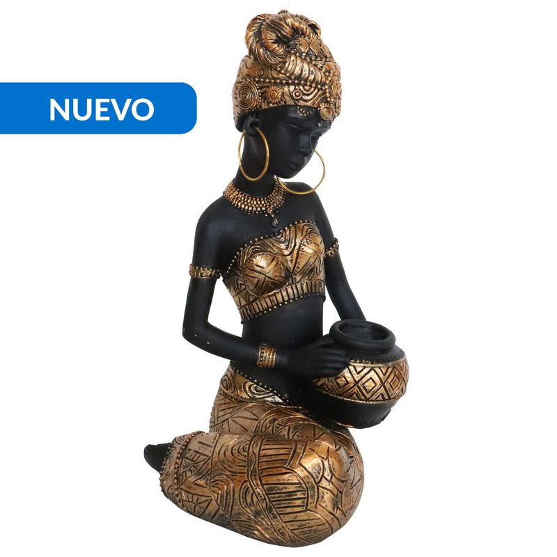 JUST HOME COLLECTION - Figura africana sentada 23,8 cm
