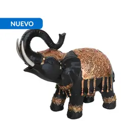 JUST HOME COLLECTION - Figura de elefante 22 cm, color negro y dorado
