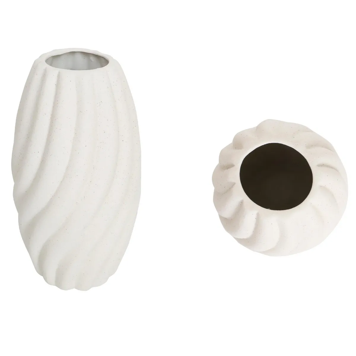 JUST HOME COLLECTION - Florero cerámica white 21 cm, color blanco