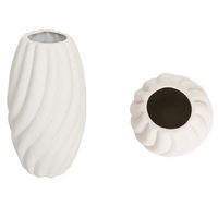 Florero cerámica white 21 cm, color blanco