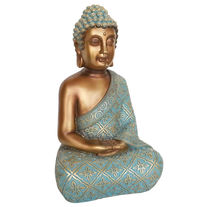 JUST HOME COLLECTION - Buda sentado 33 cm, color turquesa