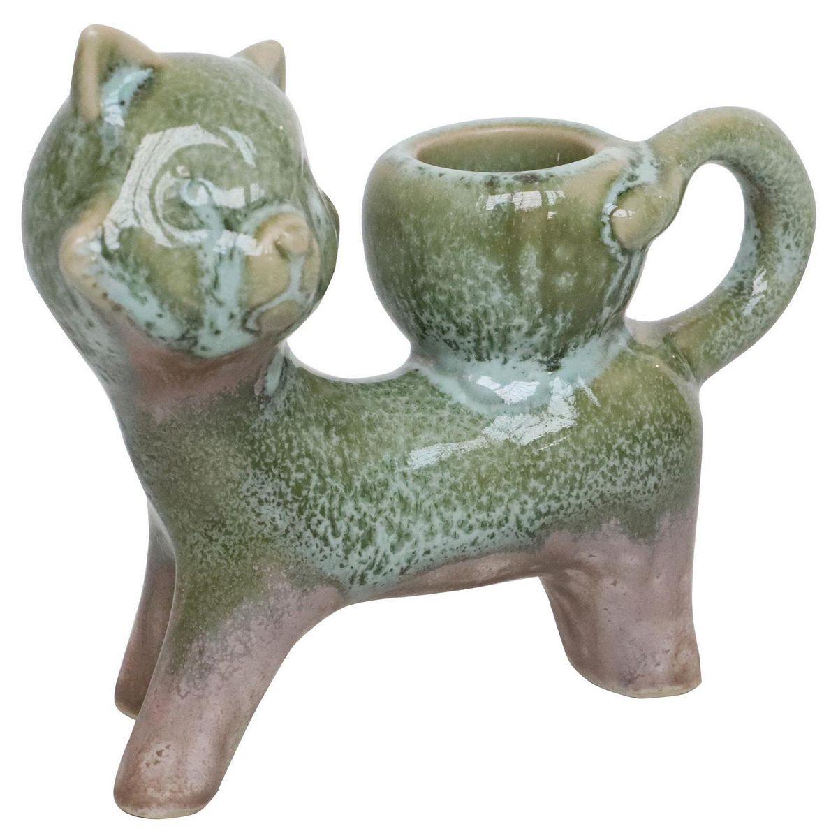 JUST HOME COLLECTION - Candelabro figura de gato 9,5 cm, color blanco