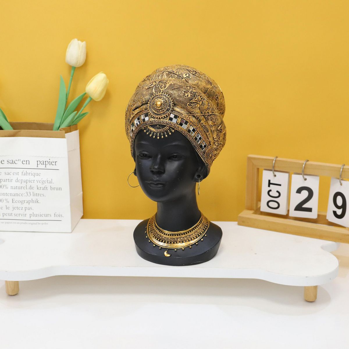 JUST HOME COLLECTION - Figura africana cabeza 28,5 cm