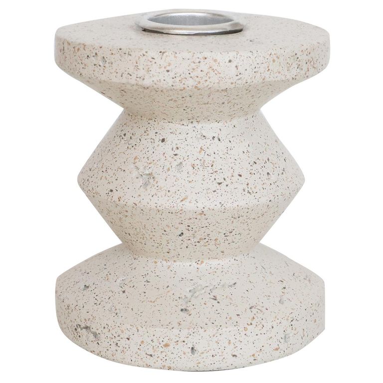 Candelabro de ceramica 8 cm, color blanco