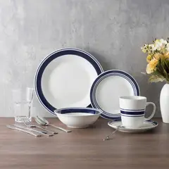JUST HOME COLLECTION - Juego de Loza 60 Piezas Cerámica Blanco