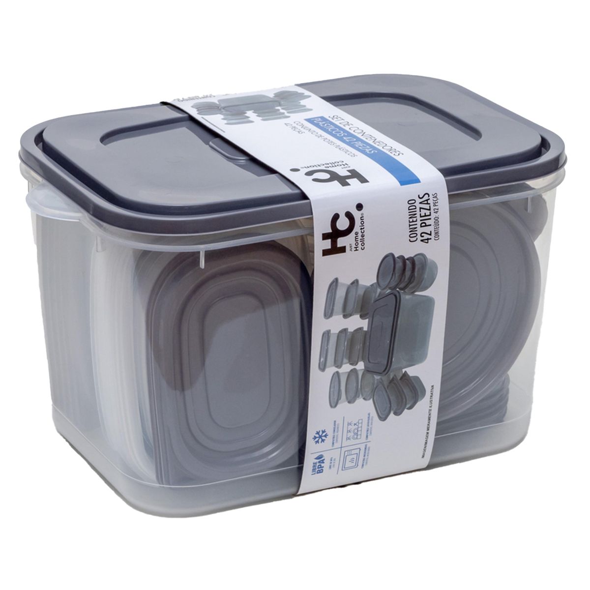 JUST HOME COLLECTION - Set de Contenedores Plástico 42 Piezas