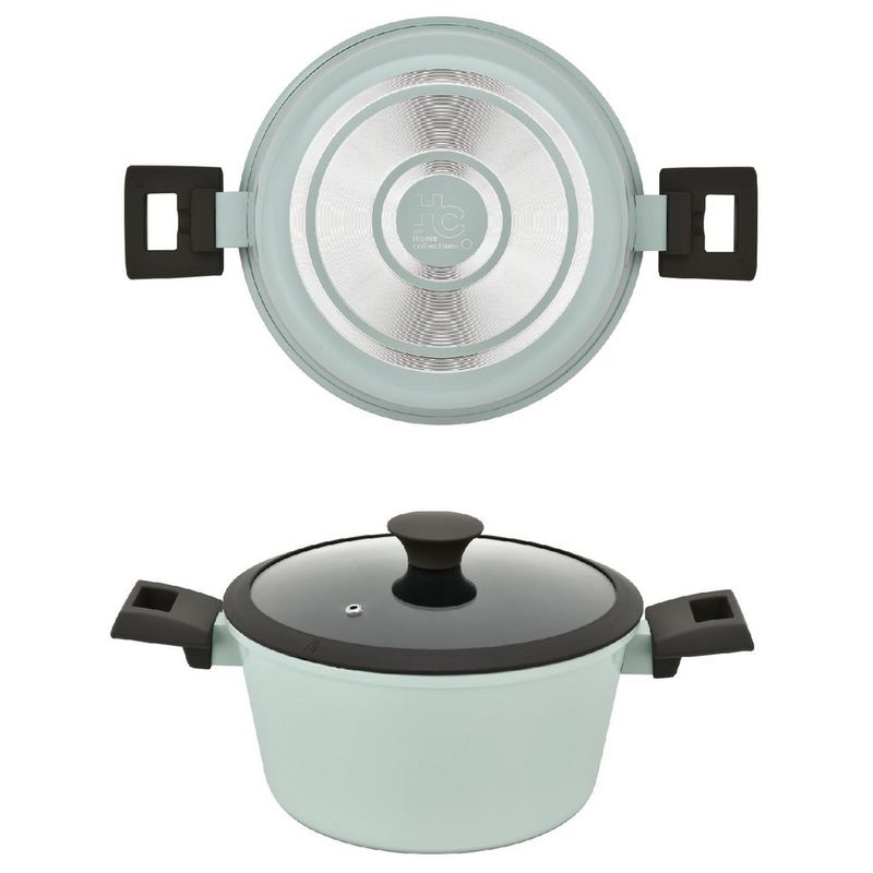 JUST HOME COLLECTION - Batería de Cocina 7 Piezas Aluminio Lisbon Verde