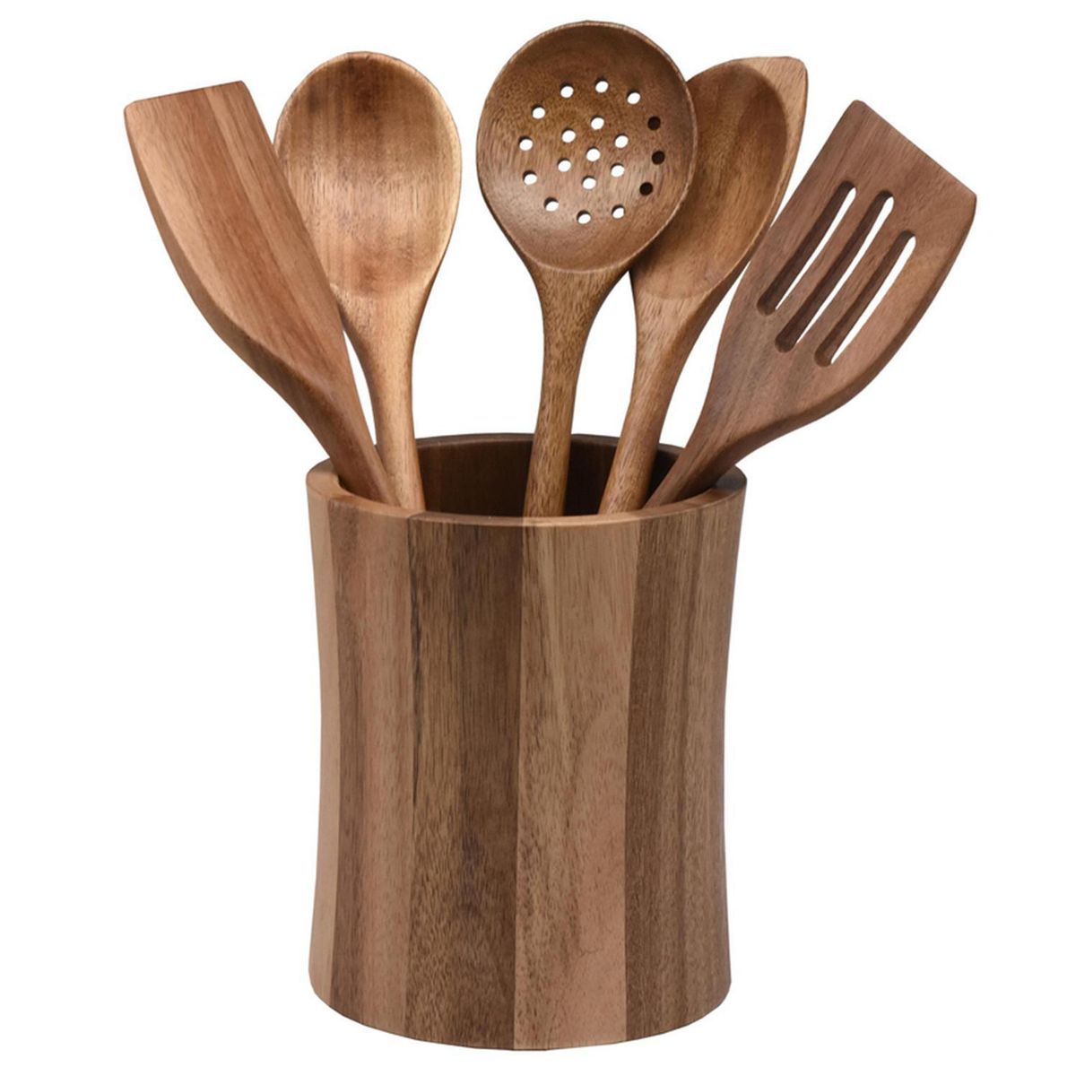 JUST HOME COLLECTION - Utensilio 5 Piezas + Base Acacia