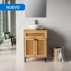 SENSI DACQUA - Mueble Etna Madera; Negro Mate; Blanco 60x82.5x46 cm