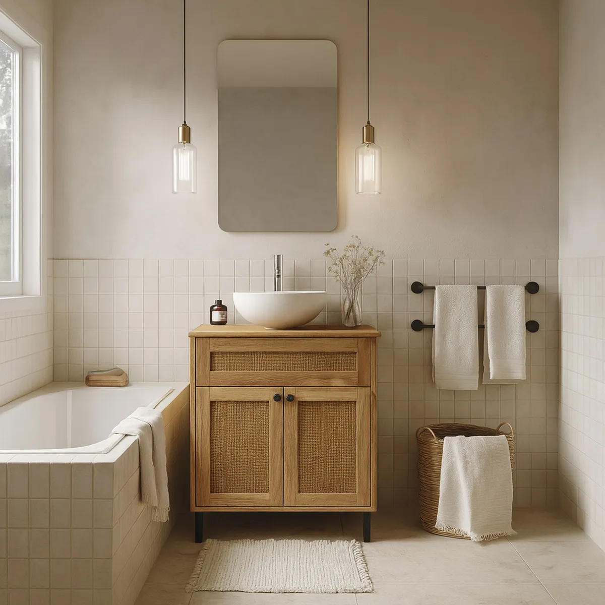 SENSI DACQUA - Mueble con Lavamanos Etna Madera 60x82.5x46 cm