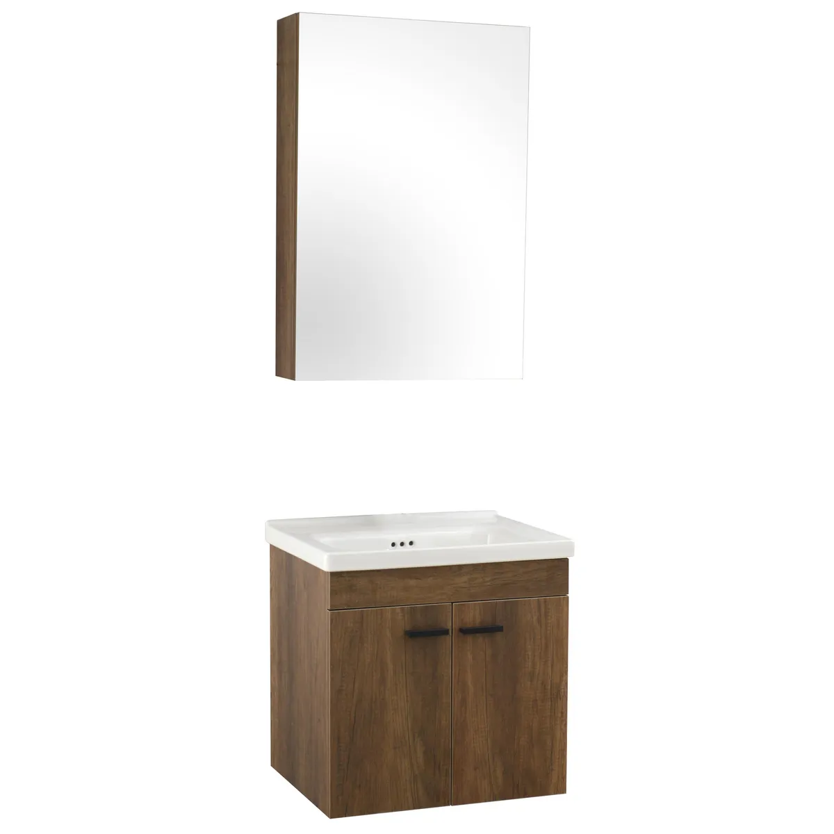 SENSI DACQUA - Combo Mueble Baño con botiquín Nogal; 50x50x40 cm