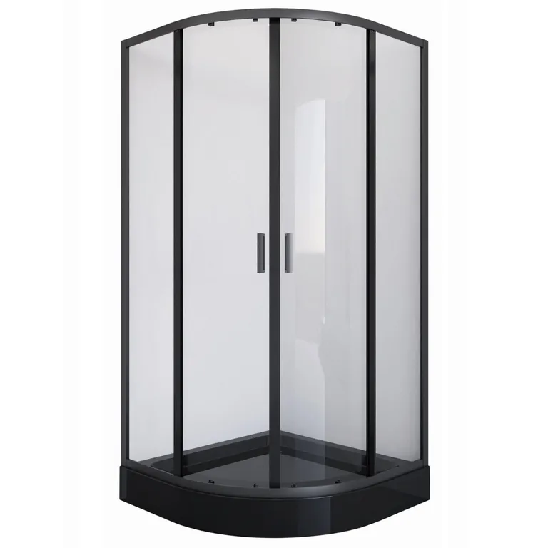 Cabina de Ducha con Receptáculo Base Negra