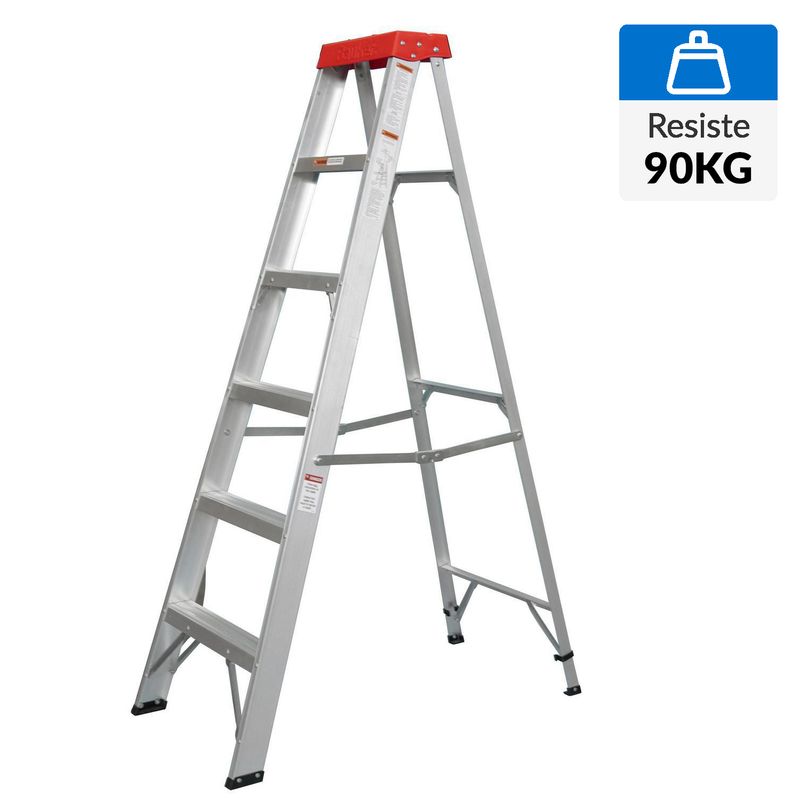 BAUKER - Escalera De tijera Aluminio 1.16 m 5 Peldaños