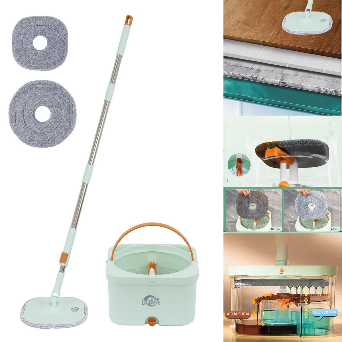 KLEINE WOLKE - Balde Mopa Autoexprimible Kleine Wolke Con Separador de Agua Sucia