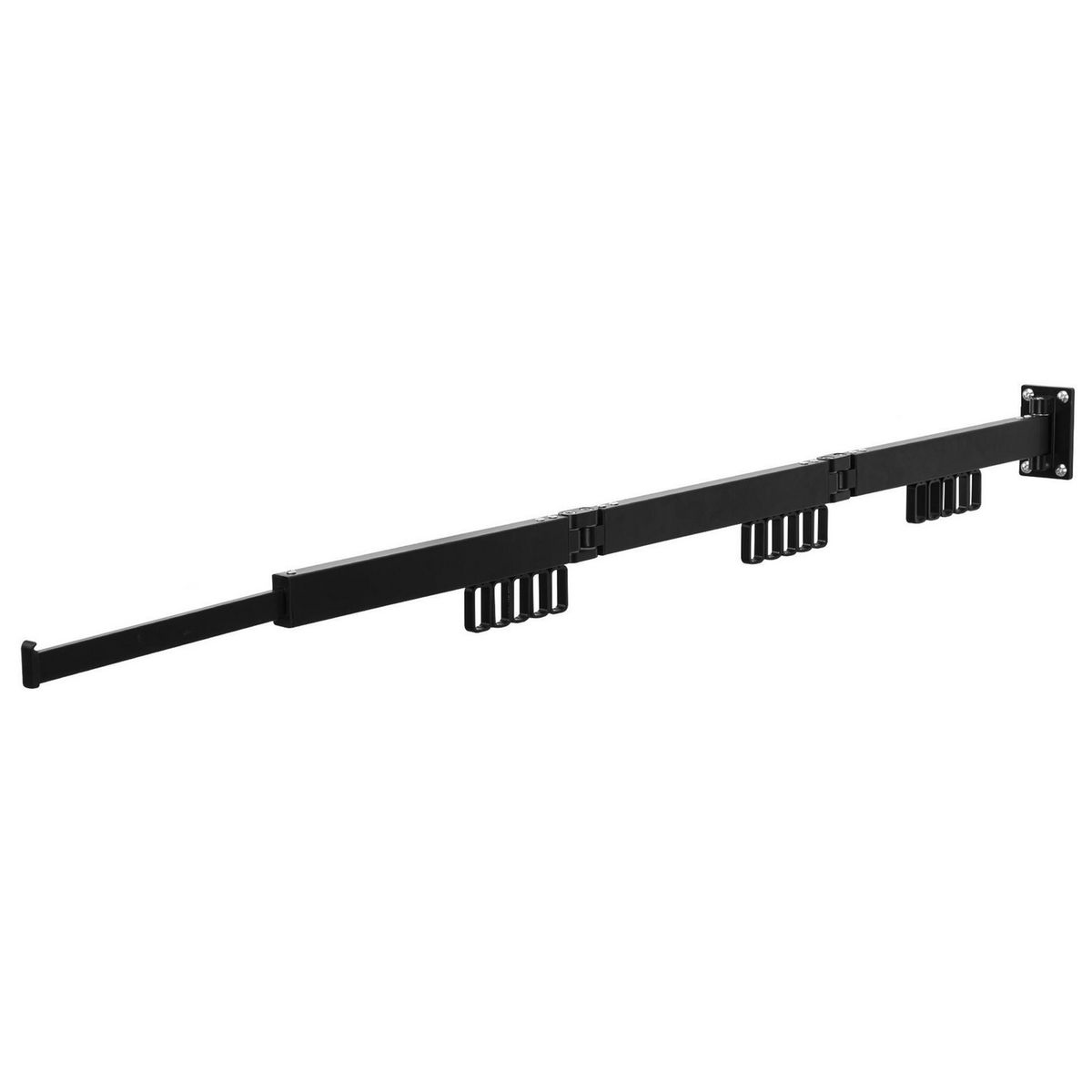 KLEINE WOLKE - Tendedero de Ropa con Fijación Muro Aluminio 6,5x114x9 cm Negro