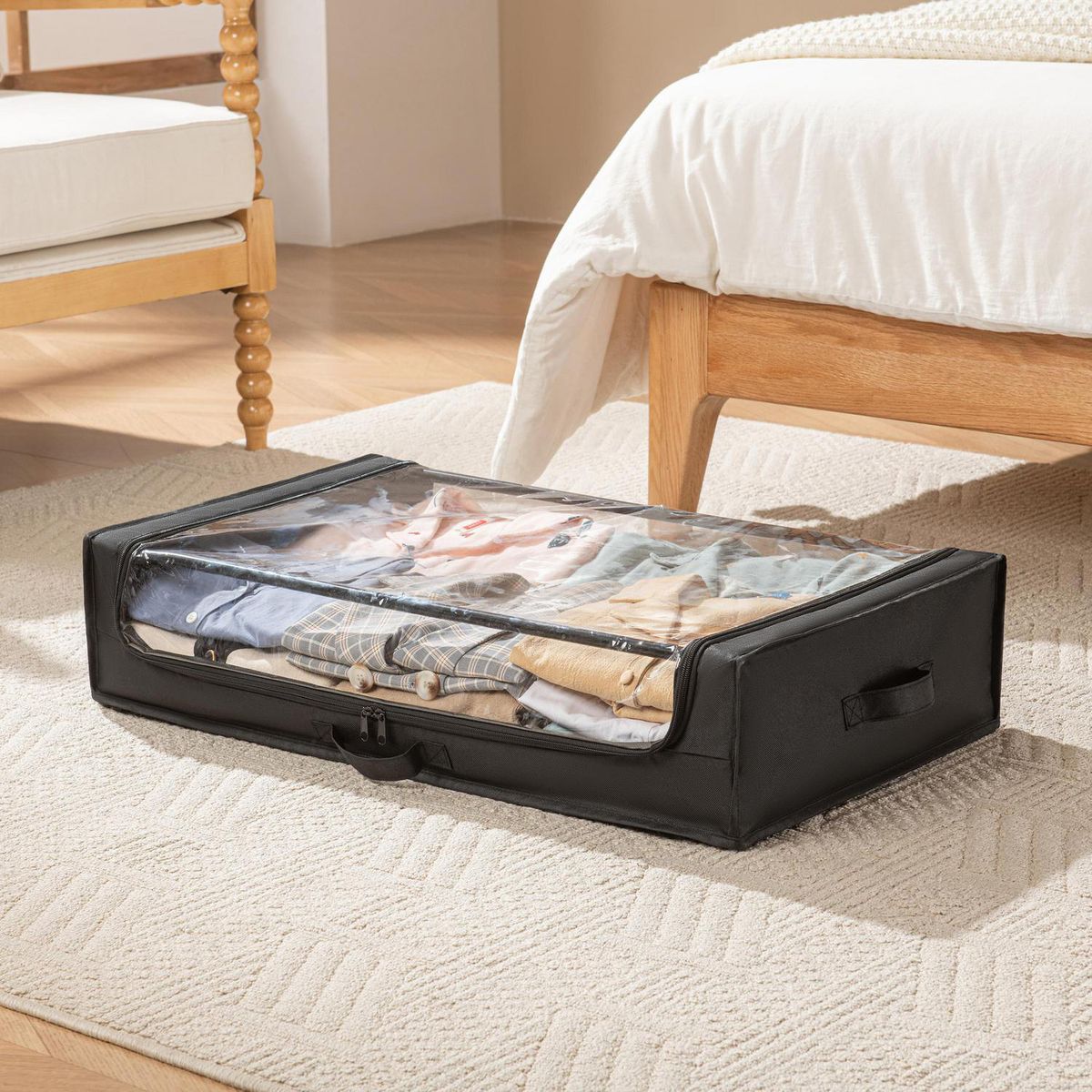 JUST HOME COLLECTION - Organizador bajo cama con rueda 44x74x17 cm