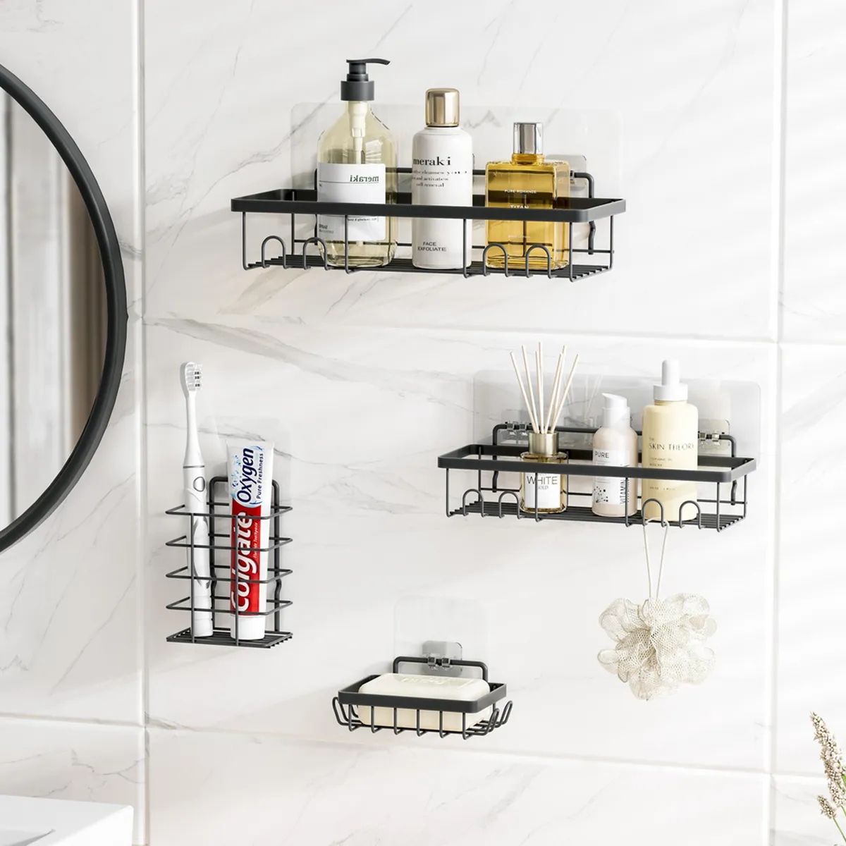 JUST HOME COLLECTION - Set 4 organizadores para ducha