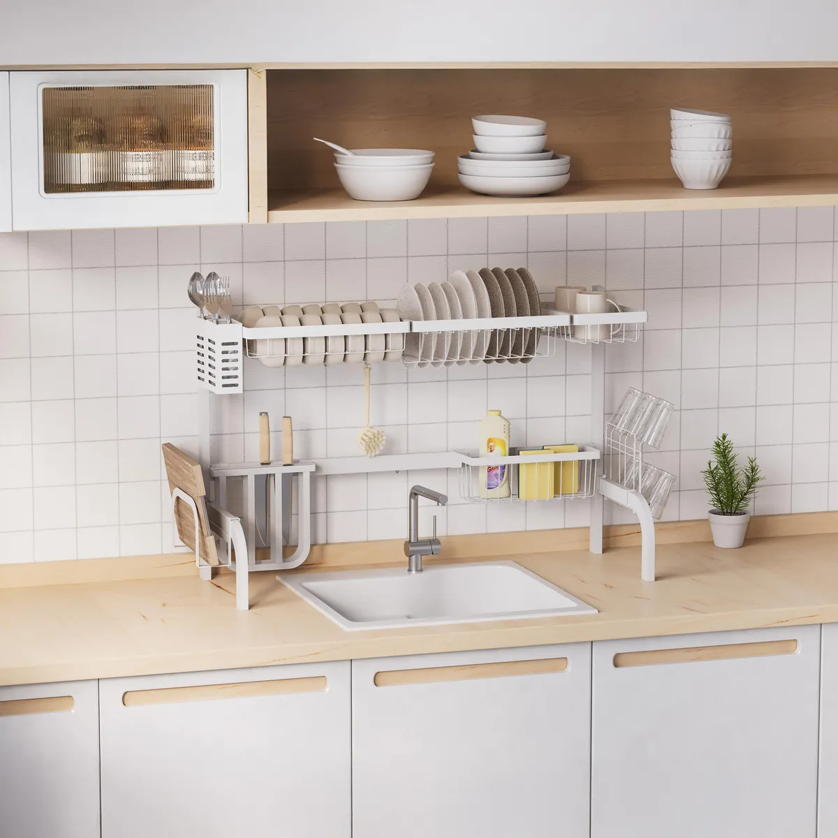 JUST HOME COLLECTION - Secaplatos sobre lavavajjilla 2 niveles