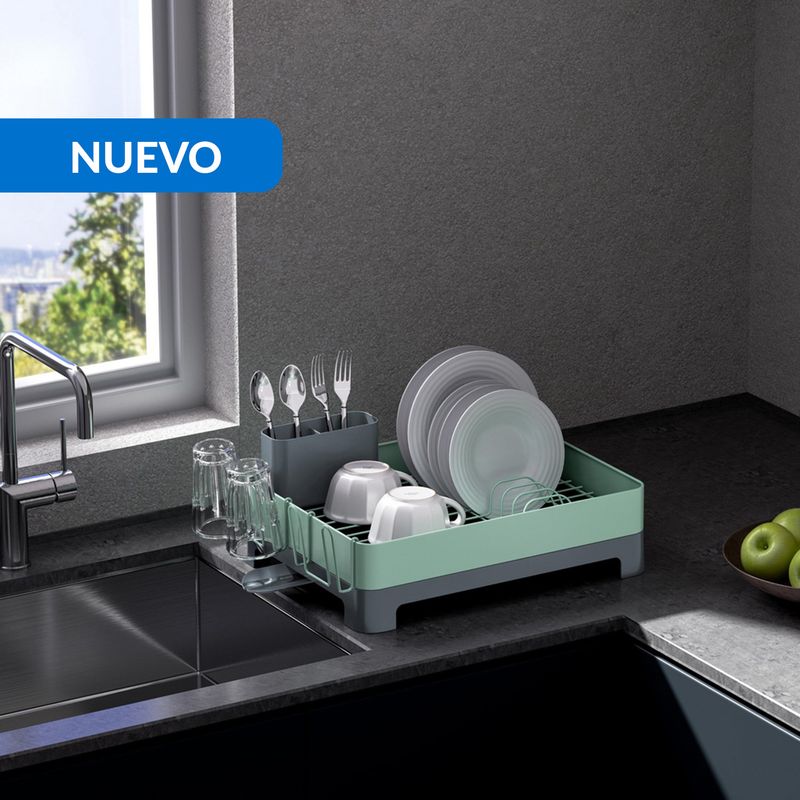 JUST HOME COLLECTION - Secaplatos 51x32x24,6 cm menta/gris