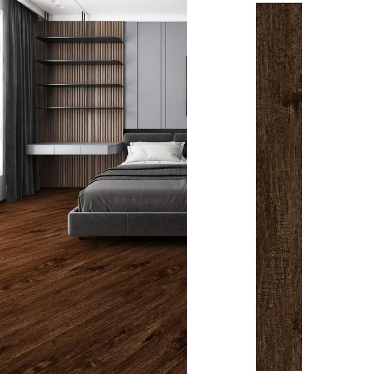 HOLZTEK - Piso vinilico 3.2 mm 18x122 cm BREEZE Café Oscuro 3.11 m2