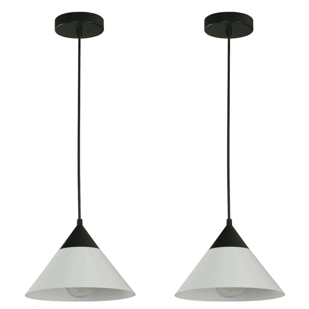 JUST HOME COLLECTION - Set 2 Lámparas Colgar René Plástico Negro