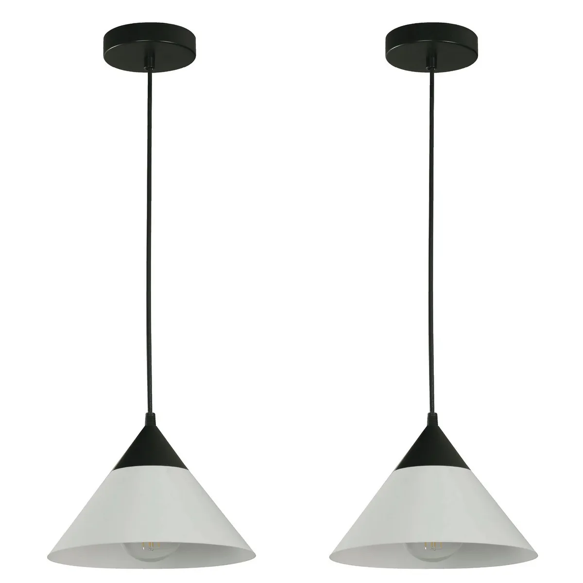 JUST HOME COLLECTION - Set 2 Lámparas Colgar René Plástico Negro