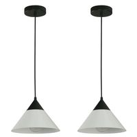 Set 2 Lámparas Colgar René Plástico Negro