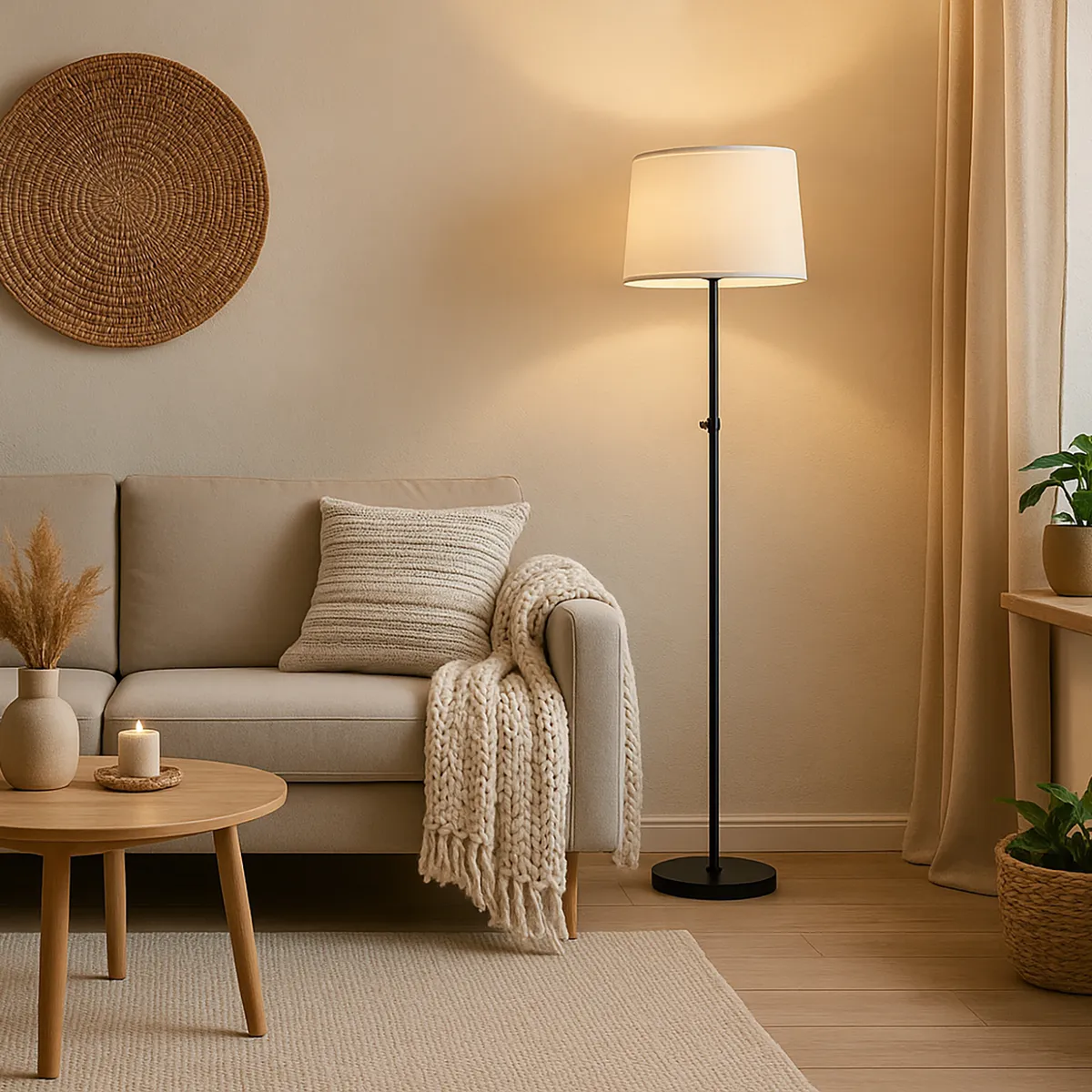 JUST HOME COLLECTION - Lámpara de Pie Senor Negro 35x145 cm