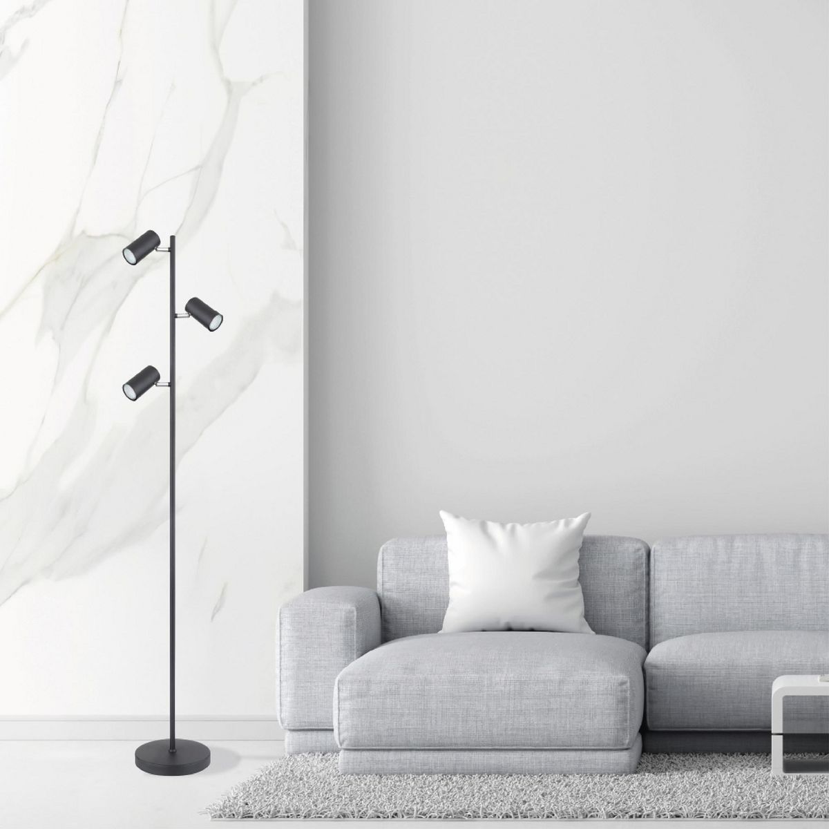 JUST HOME COLLECTION - Lámpara de Pie Aron Negro 23x154 cm