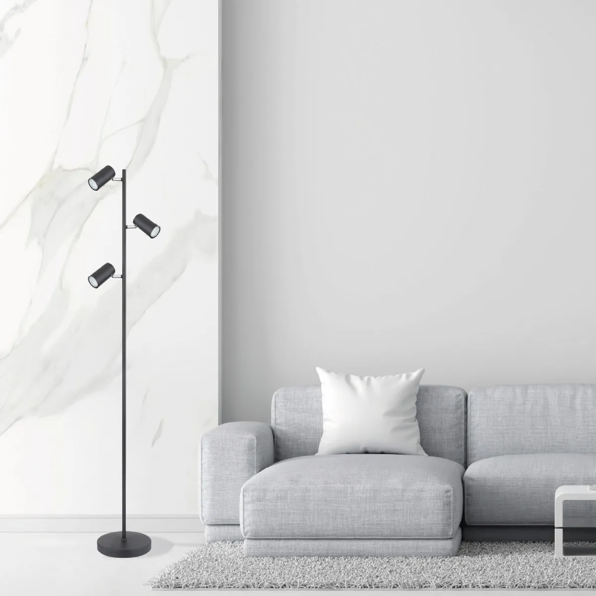 JUST HOME COLLECTION - Lámpara de Pie Aron Negro 23x154 cm