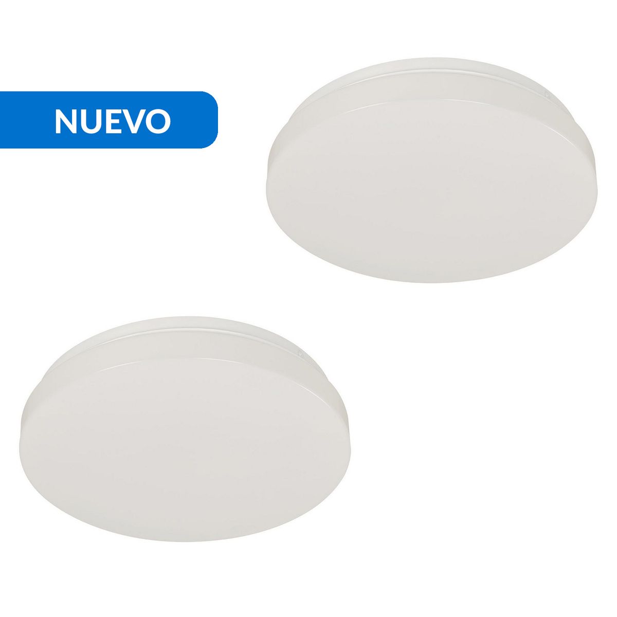 JUST HOME COLLECTION - Pack 2 Plafones Plástico Blanco