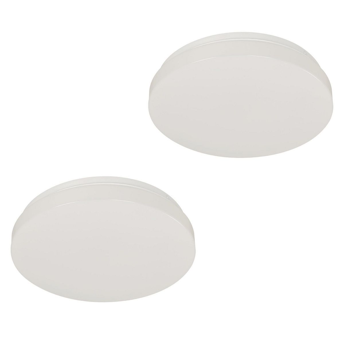 JUST HOME COLLECTION - Pack 2 Plafones Plástico Blanco