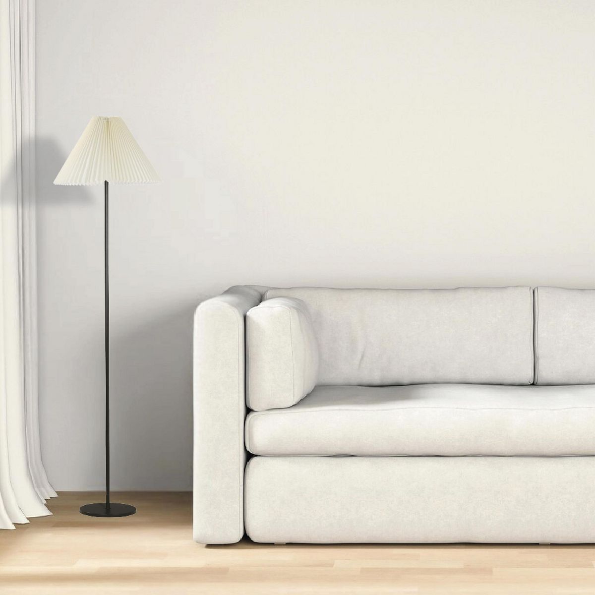 JUST HOME COLLECTION - Lámpara de Pie Cortez Negro 41.5x158 cm