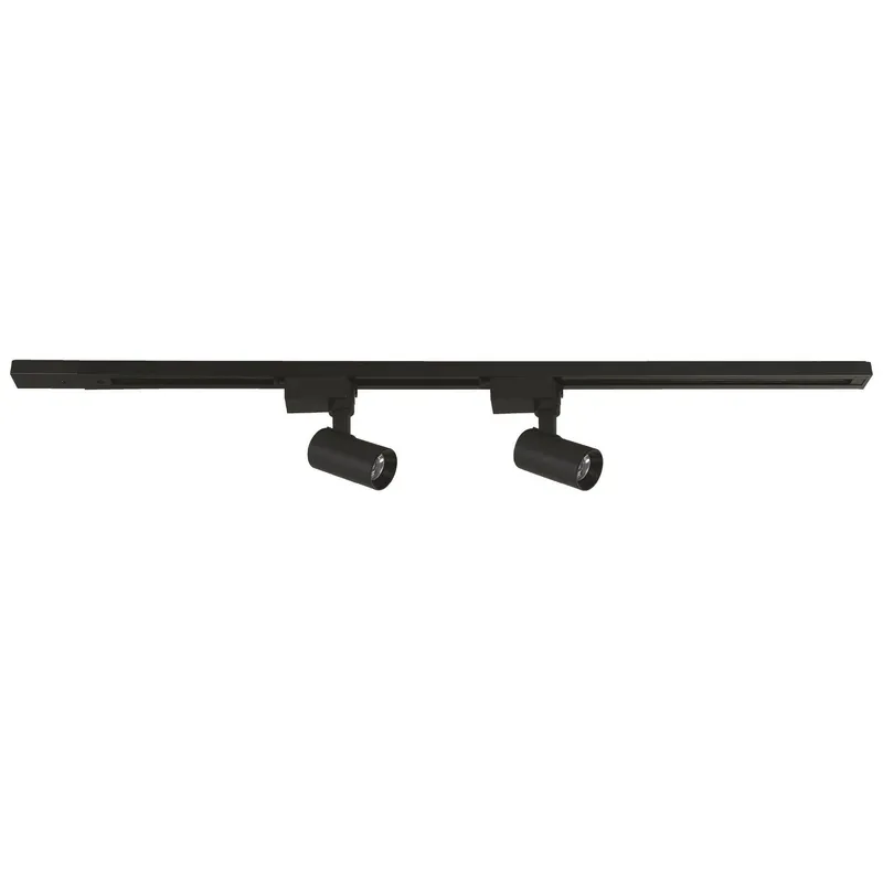 JUST HOME COLLECTION - Pack 2 Focos Led + Riel 98 cm Aluminio Negro