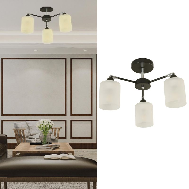 JUST HOME COLLECTION - Lámpara Colgante Vidrio Negro 45 cm
