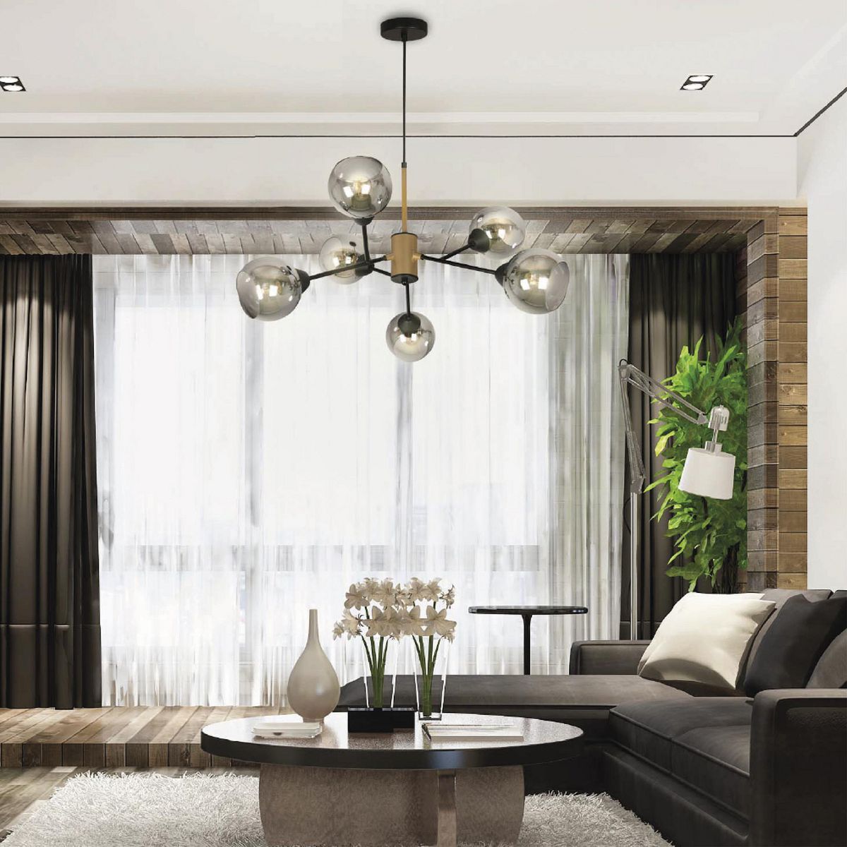 JUST HOME COLLECTION - Lámpara Colgante Metal Negro