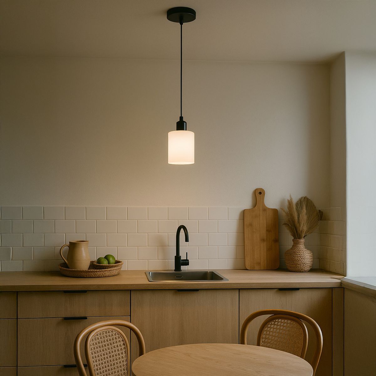 JUST HOME COLLECTION - Lámpara Techo Metal Negro