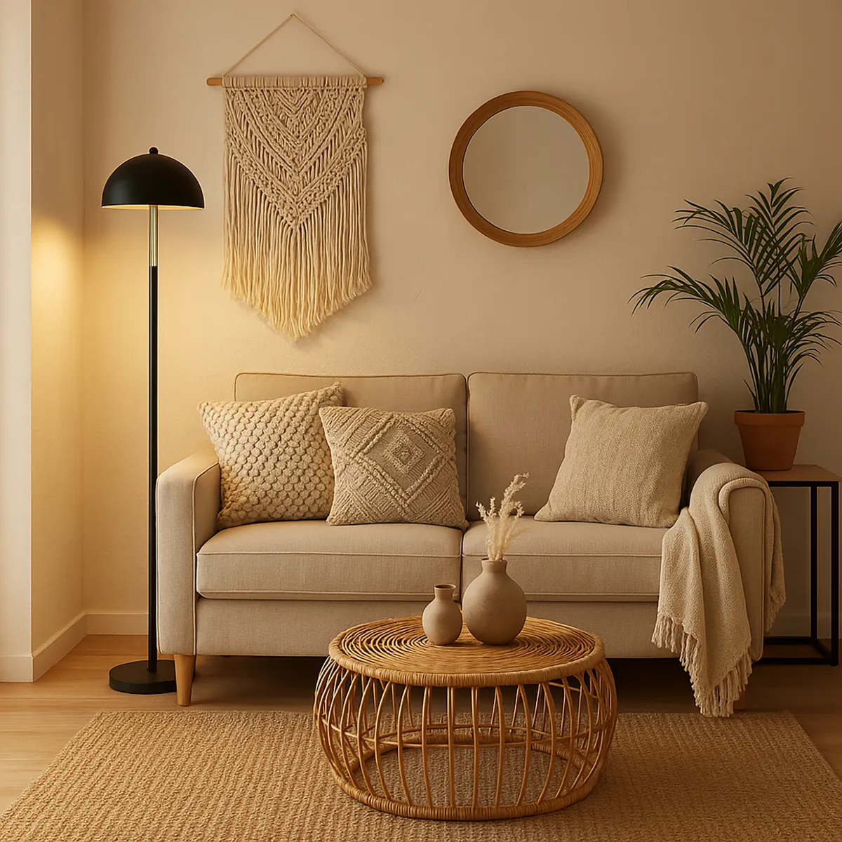 JUST HOME COLLECTION - Lámpara de Pie Marco Negro 25x146.5 cm