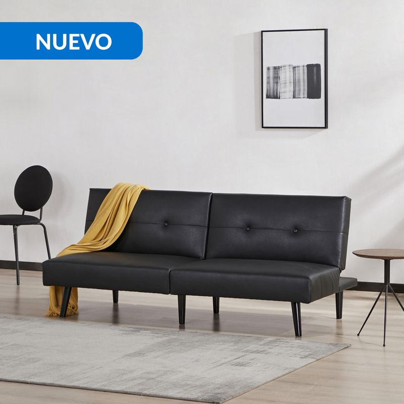 JUST HOME COLLECTION - Futón Emily Negro 178x80x76 cm