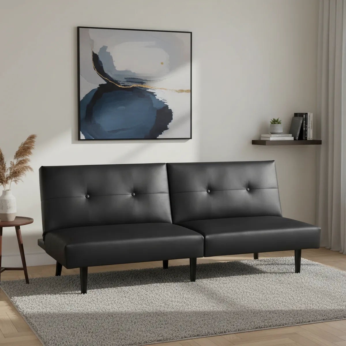 JUST HOME COLLECTION - Futón Emily Negro 178x80x76 cm