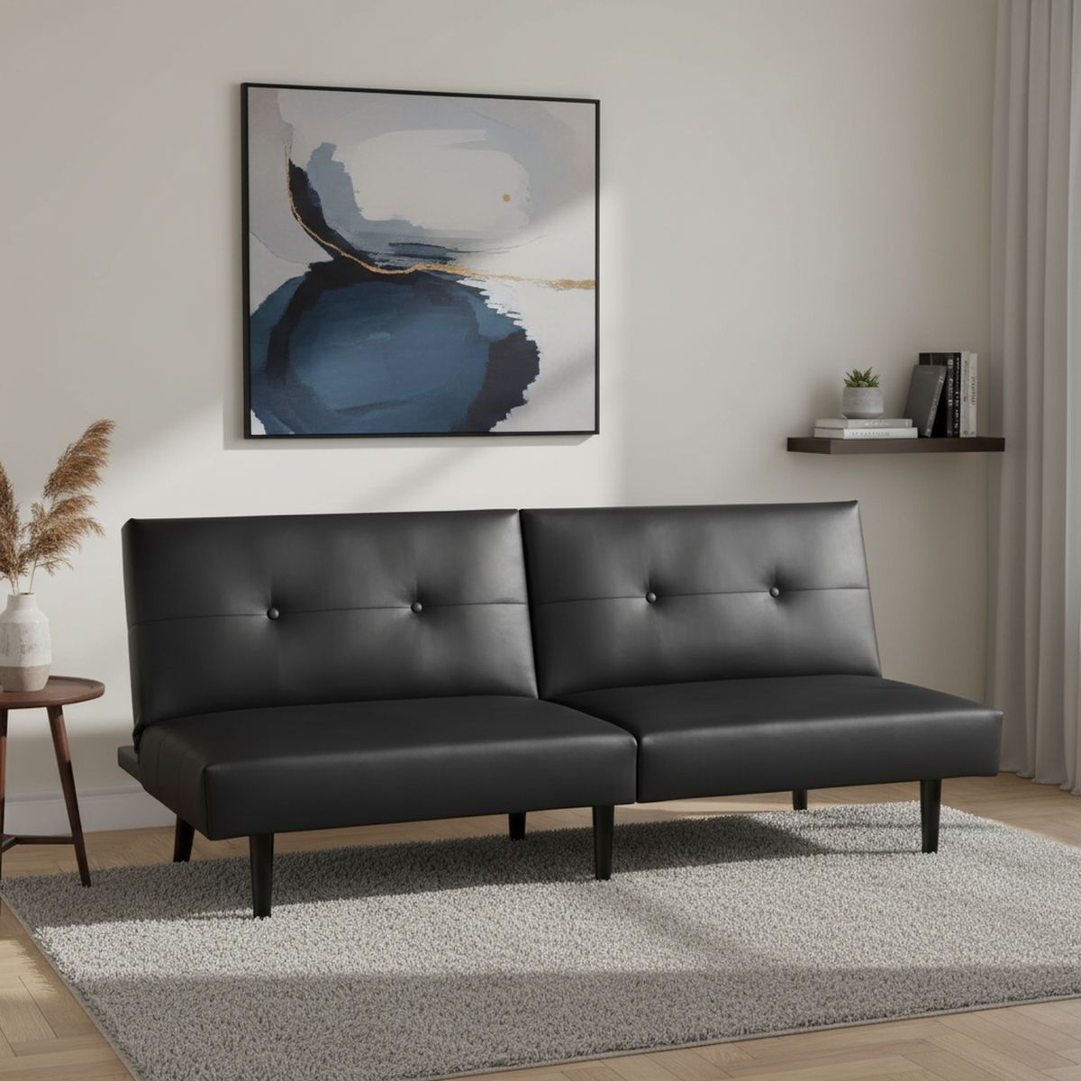 JUST HOME COLLECTION - Futón Emily Negro 178x80x76 cm