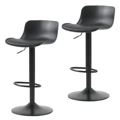 JUST HOME COLLECTION - Set de 2 sillas Bar Negro 100x43x47 cm